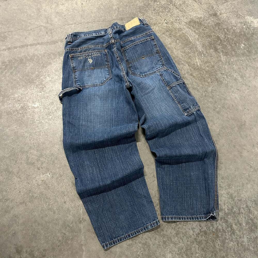 U.S. Polo Assn. Vintage Y2K Baggy Carpenter Jeans Blue Denim Mens